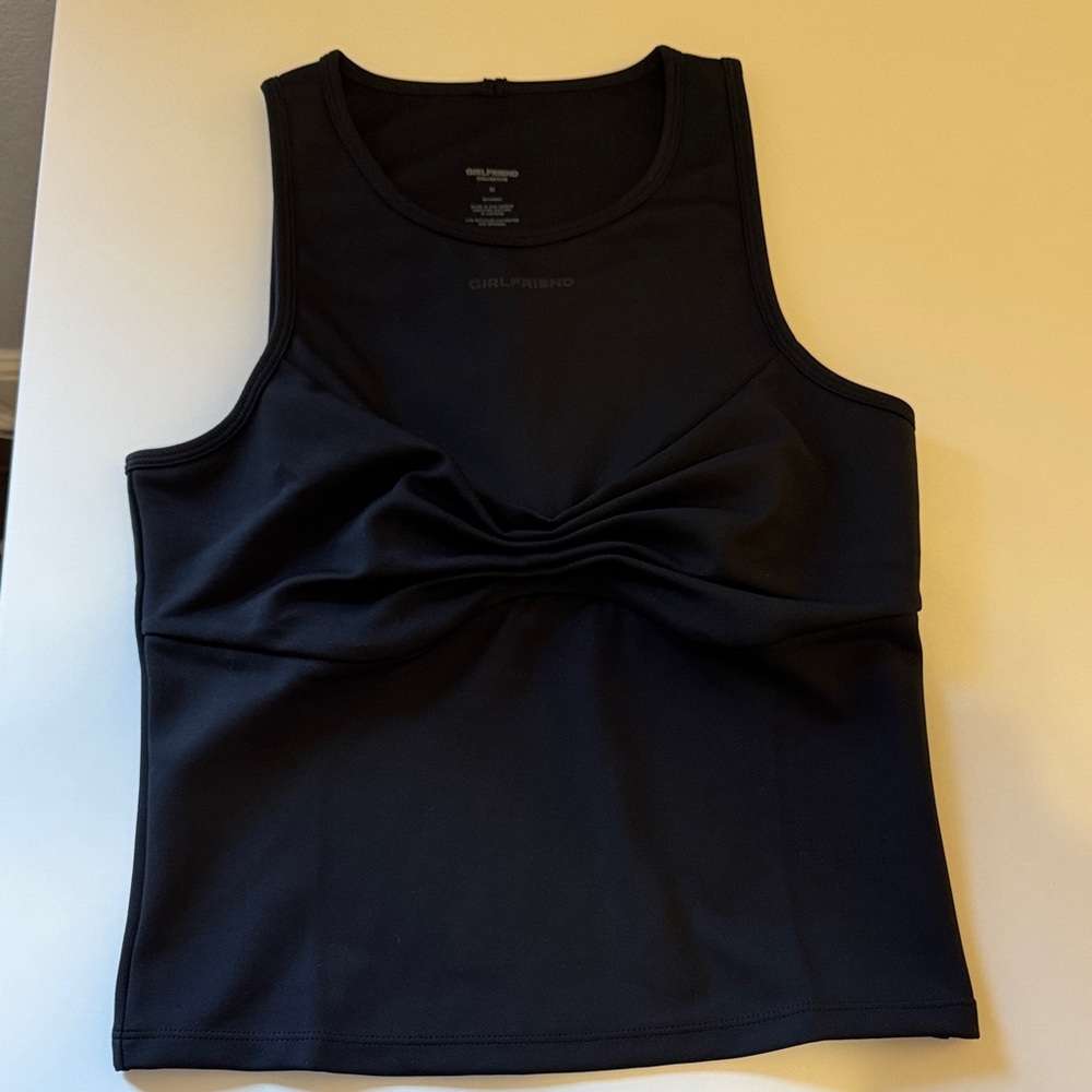 girlfriend collective Black Twisted Front Tank Top
